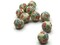 10 12mm Yellow Red and Green Polymer Clay Round Floral Beads